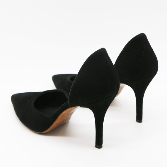 VINCE Suede Celeste D'Orsay Pumps in Black Size 8.5 Pointy Toe Slip On Heel $350 - Picture 3 of 16